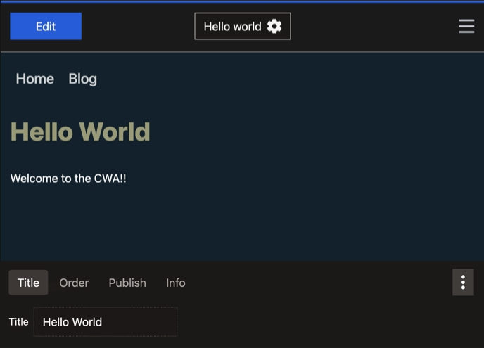 CWA Hello World